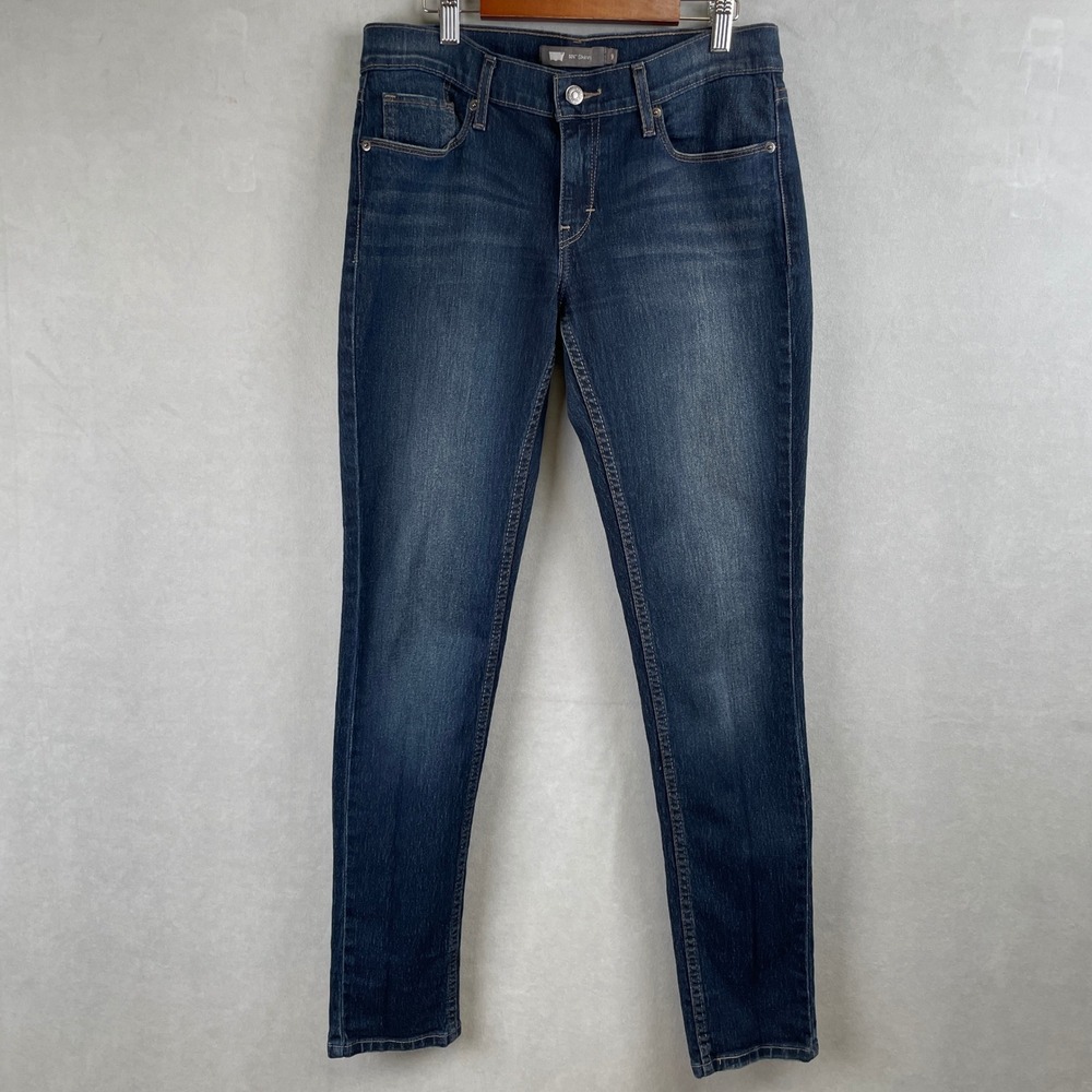 Levis 524 Skinny Jeans Womens 9M 29x32 (30x31) Dark Wash‎ Blue Denim Y2K Stretch